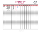 Annual Bill Tracker Printable (Digital Download)