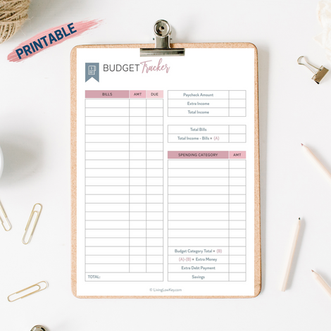 Budget Tracker Printable (Digital Download) – Living Low Key