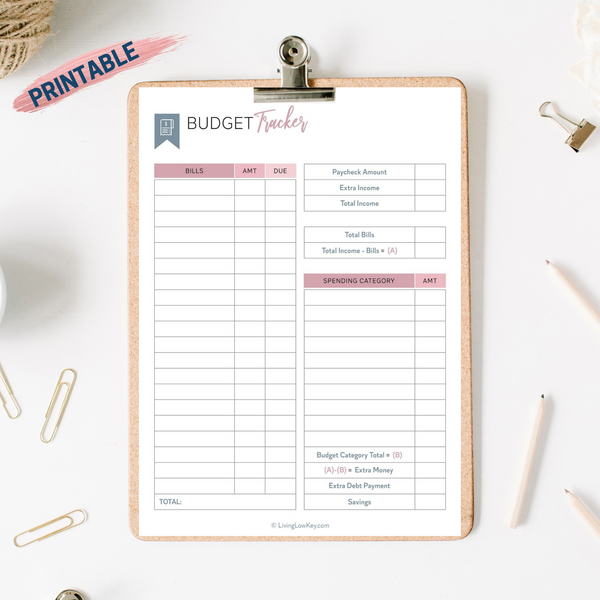 Budget Tracker Printable (Digital Download)